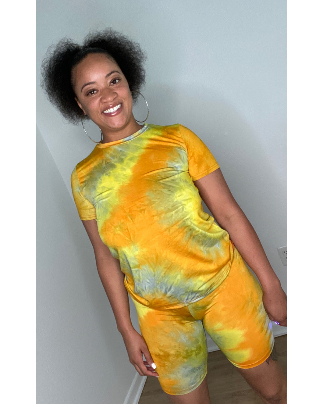 Airport Flow Biker Set- Orange Tie Dye